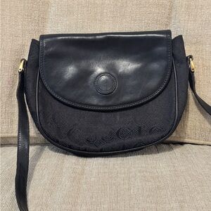 Gucci Black Leather Crossbody Bag with Gold Hardware